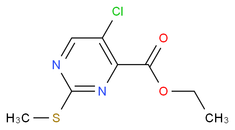 ethyl 5-chloro-2-(methylsulfanyl)pyrimidine-4-carboxylate_分子结构_CAS_74840-35-0