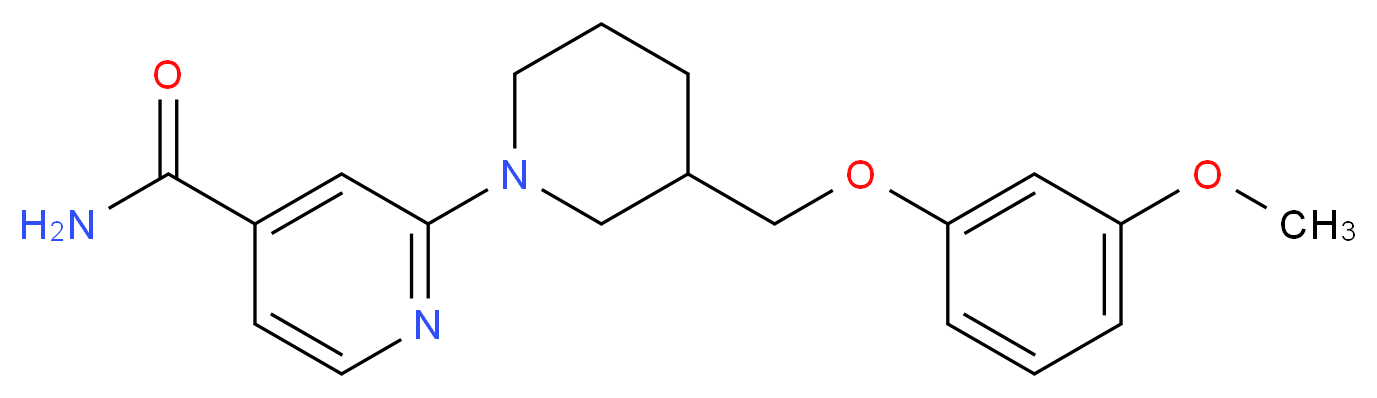 2-{3-[(3-methoxyphenoxy)methyl]-1-piperidinyl}isonicotinamide_分子结构_CAS_)