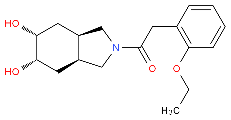 (3aR*,5R*,6S*,7aS*)-2-[(2-ethoxyphenyl)acetyl]octahydro-1H-isoindole-5,6-diol_分子结构_CAS_)