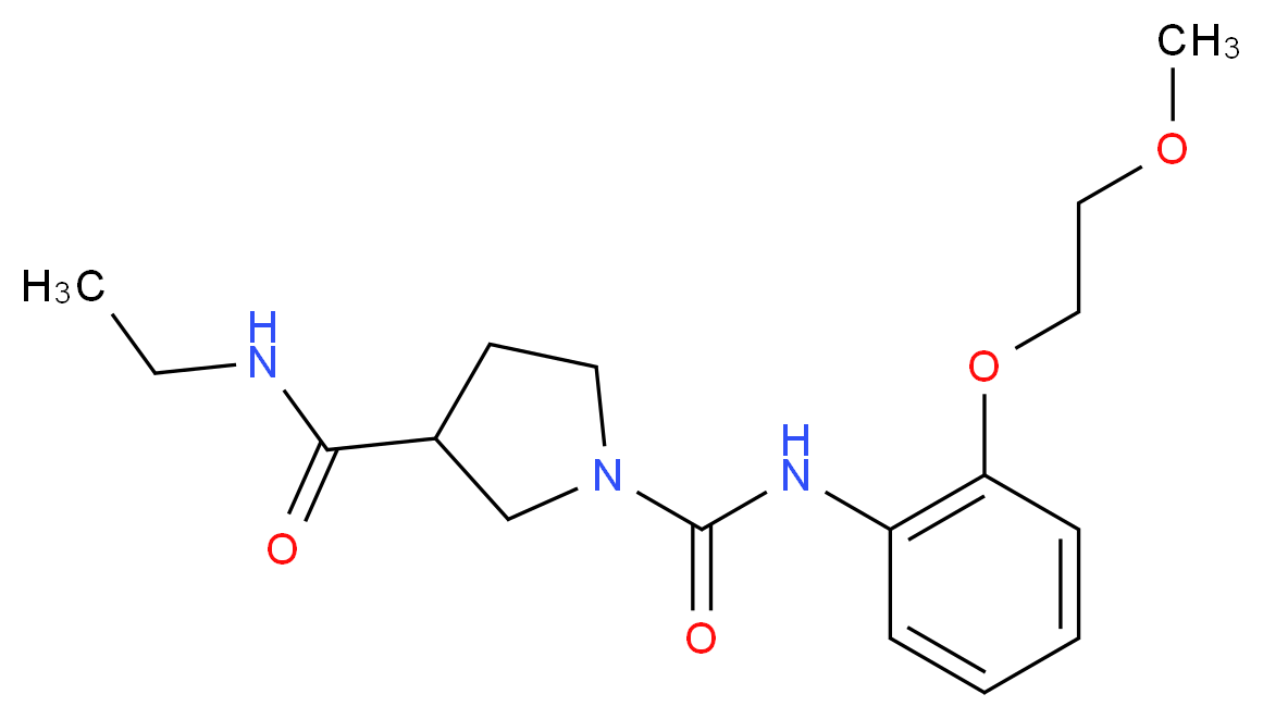 N~3~-ethyl-N~1~-[2-(2-methoxyethoxy)phenyl]pyrrolidine-1,3-dicarboxamide_分子结构_CAS_)
