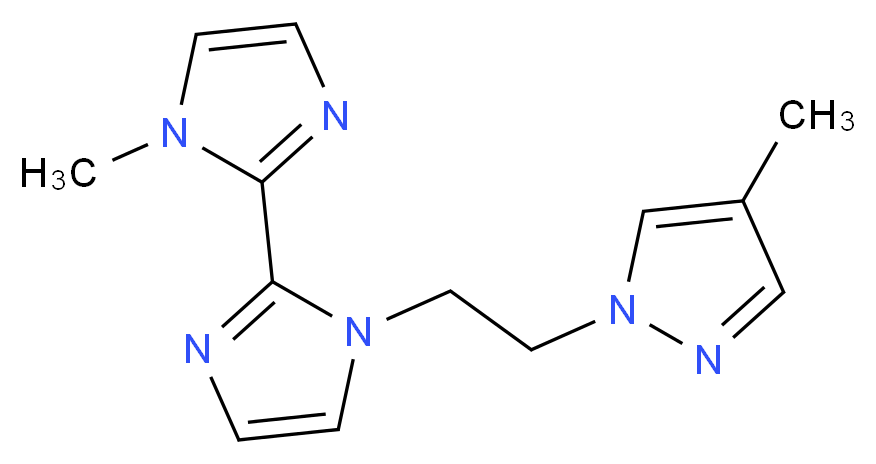 1-methyl-1'-[2-(4-methyl-1H-pyrazol-1-yl)ethyl]-1H,1'H-2,2'-biimidazole_分子结构_CAS_)