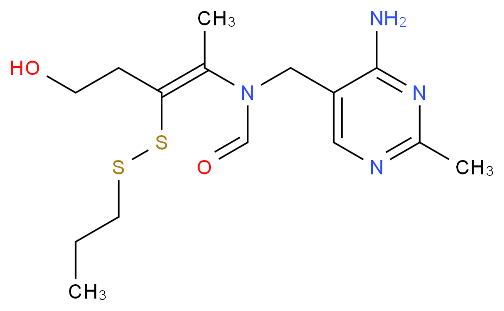 N-[(4-amino-2-methylpyrimidin-5-yl)methyl]-N-[(2Z)-5-hydroxy-3-(propyldisulfanyl)pent-2-en-2-yl]formamide_分子结构_CAS_59-58-5