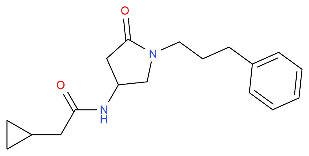 2-cyclopropyl-N-[5-oxo-1-(3-phenylpropyl)-3-pyrrolidinyl]acetamide_分子结构_CAS_)