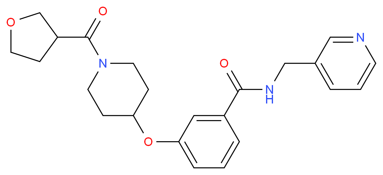 N-(3-pyridinylmethyl)-3-{[1-(tetrahydro-3-furanylcarbonyl)-4-piperidinyl]oxy}benzamide_分子结构_CAS_)