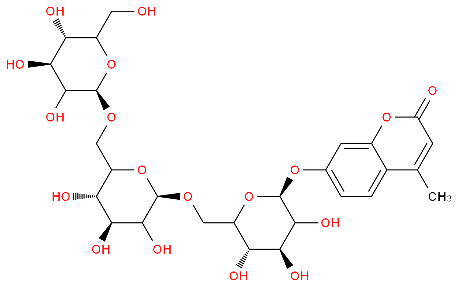 4-Methylumbelliferyl β-D-Gentotrioside_分子结构_CAS_383160-16-5)