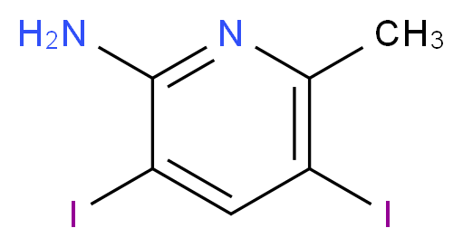 2-氨基-3,5-二碘-6-甲基吡啶_分子结构_CAS_1000342-88-0)