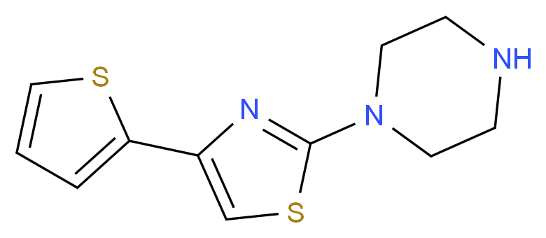 1-[4-(thiophen-2-yl)-1,3-thiazol-2-yl]piperazine_分子结构_CAS_)