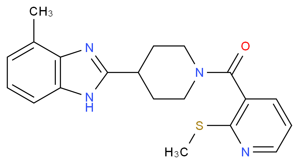 4-methyl-2-(1-{[2-(methylthio)-3-pyridinyl]carbonyl}-4-piperidinyl)-1H-benzimidazole_分子结构_CAS_)