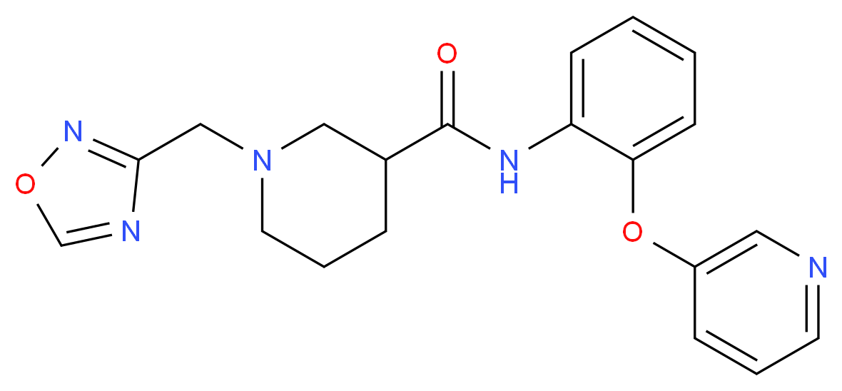 1-(1,2,4-oxadiazol-3-ylmethyl)-N-[2-(pyridin-3-yloxy)phenyl]piperidine-3-carboxamide_分子结构_CAS_)