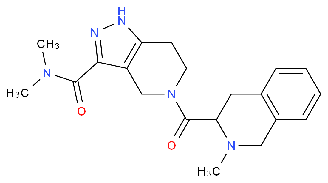 N,N-dimethyl-5-[(2-methyl-1,2,3,4-tetrahydroisoquinolin-3-yl)carbonyl]-4,5,6,7-tetrahydro-1H-pyrazolo[4,3-c]pyridine-3-carboxamide_分子结构_CAS_)
