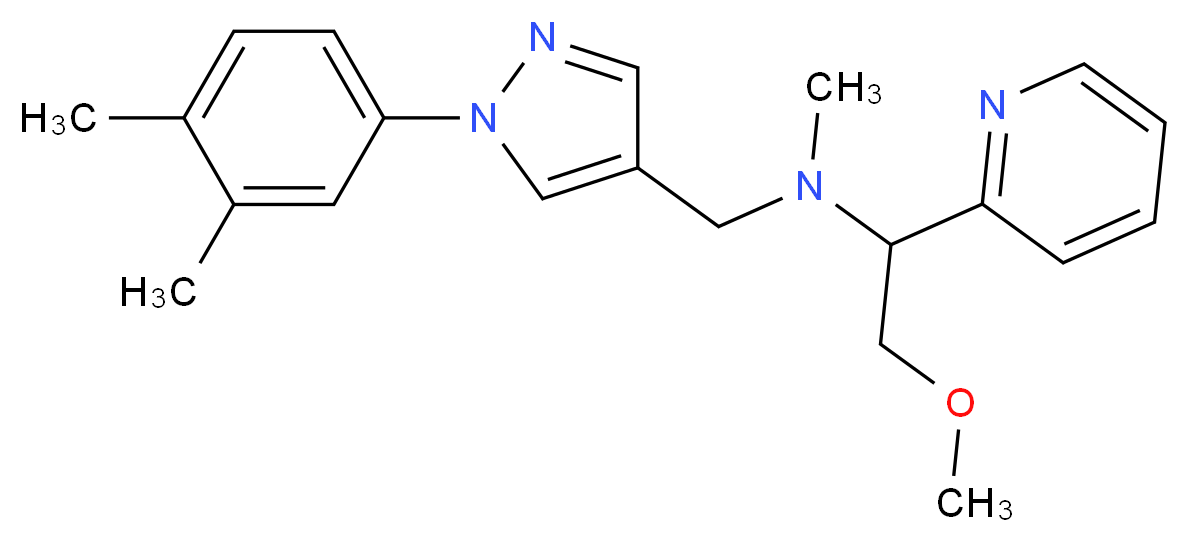 N-{[1-(3,4-dimethylphenyl)-1H-pyrazol-4-yl]methyl}-2-methoxy-N-methyl-1-pyridin-2-ylethanamine_分子结构_CAS_)