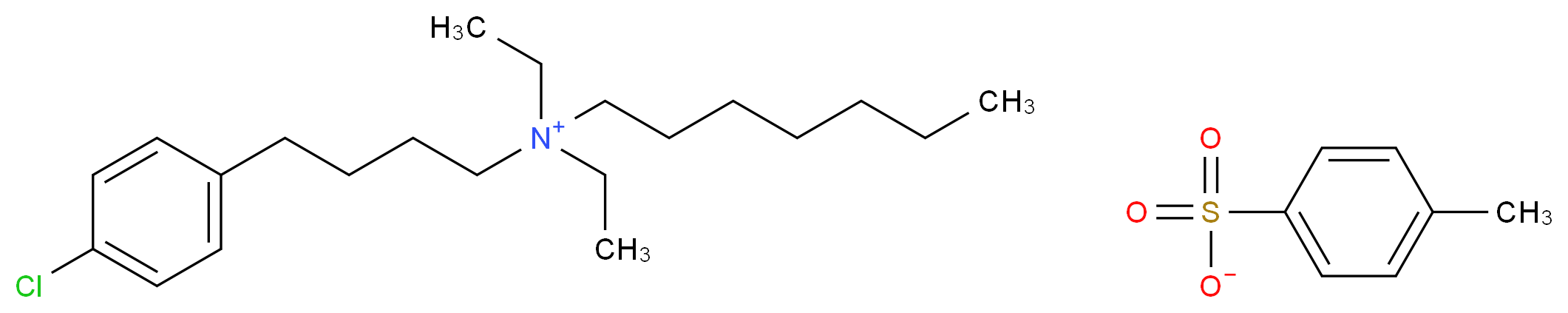 [4-(4-chlorophenyl)butyl]diethylheptylazanium 4-methylbenzene-1-sulfonate_分子结构_CAS_92953-10-1