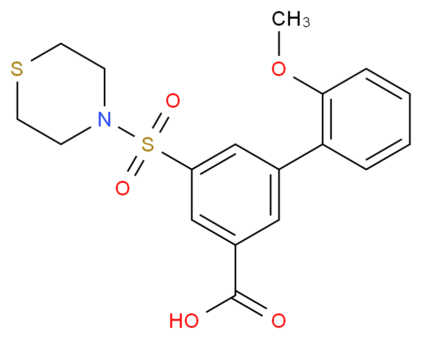 2'-methoxy-5-(thiomorpholin-4-ylsulfonyl)biphenyl-3-carboxylic acid_分子结构_CAS_)