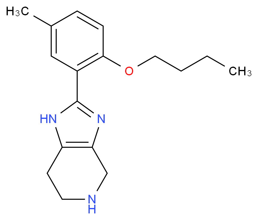 2-(2-butoxy-5-methylphenyl)-4,5,6,7-tetrahydro-1H-imidazo[4,5-c]pyridine_分子结构_CAS_)