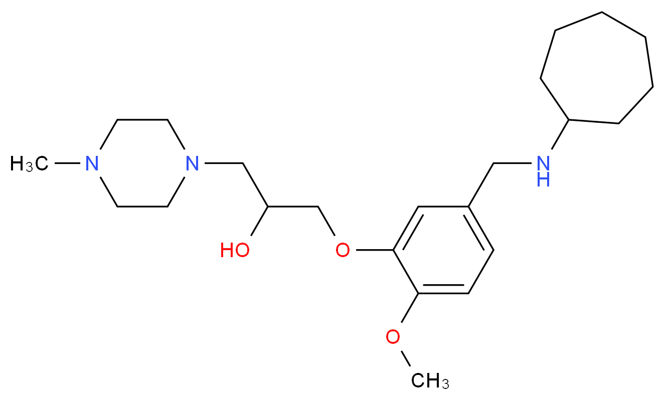 1-{5-[(cycloheptylamino)methyl]-2-methoxyphenoxy}-3-(4-methyl-1-piperazinyl)-2-propanol_分子结构_CAS_)