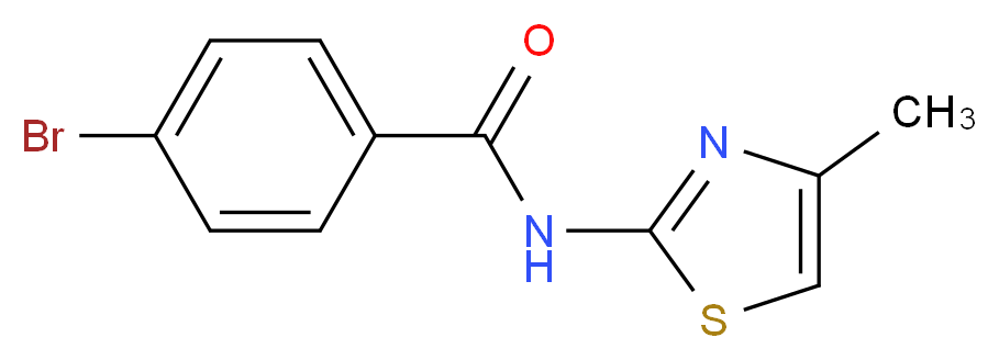 4-bromo-N-(4-methyl-1,3-thiazol-2-yl)benzamide_分子结构_CAS_302967-87-9