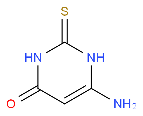 6-amino-2-sulfanylidene-1,2,3,4-tetrahydropyrimidin-4-one_分子结构_CAS_1004-40-6