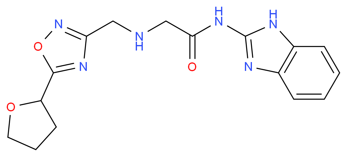 N-1H-benzimidazol-2-yl-2-({[5-(tetrahydrofuran-2-yl)-1,2,4-oxadiazol-3-yl]methyl}amino)acetamide_分子结构_CAS_)