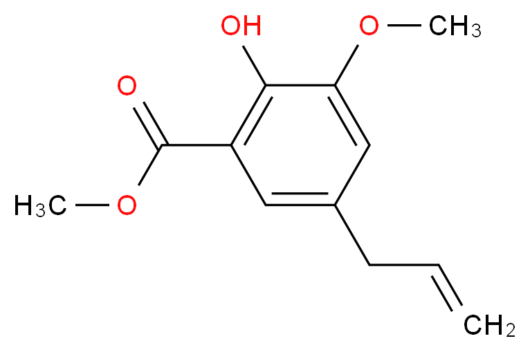 methyl 2-hydroxy-3-methoxy-5-(prop-2-en-1-yl)benzoate_分子结构_CAS_85614-43-3