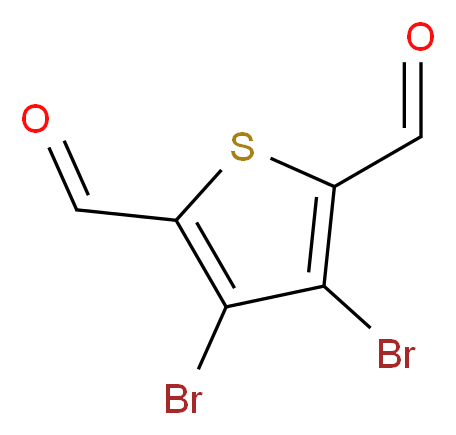 3,4-二溴噻吩-2,5-二甲醛_分子结构_CAS_25373-20-0)