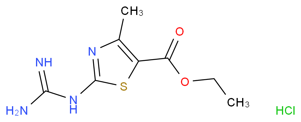 Ethyl 2-carbamimidamido-4-methyl-1,3-thiazole-5-carboxylate hydrochloride_分子结构_CAS_131184-96-8)