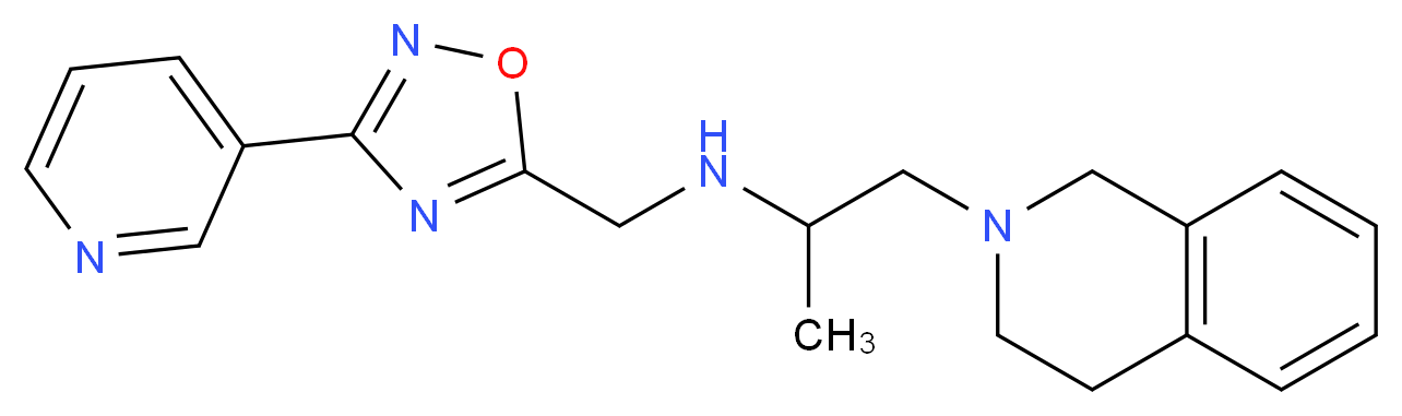 1-(3,4-dihydroisoquinolin-2(1H)-yl)-N-[(3-pyridin-3-yl-1,2,4-oxadiazol-5-yl)methyl]propan-2-amine_分子结构_CAS_)