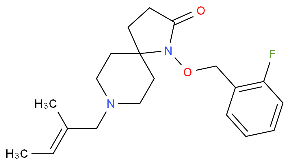1-[(2-fluorobenzyl)oxy]-8-[(2E)-2-methyl-2-buten-1-yl]-1,8-diazaspiro[4.5]decan-2-one_分子结构_CAS_)