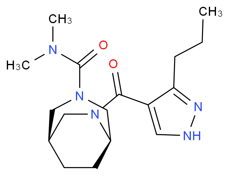 (1R*,5R*)-N,N-dimethyl-6-[(3-propyl-1H-pyrazol-4-yl)carbonyl]-3,6-diazabicyclo[3.2.2]nonane-3-carboxamide_分子结构_CAS_)