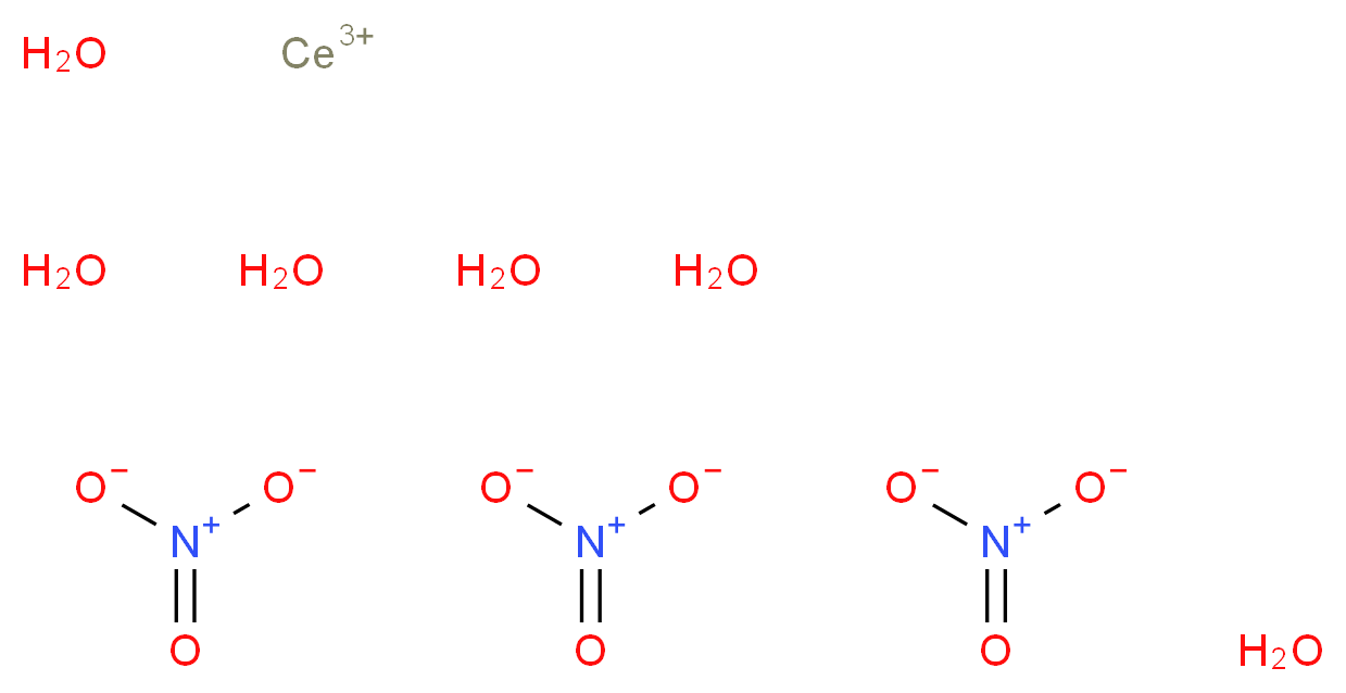 cerium(3+) ion hexahydrate trinitrate_分子结构_CAS_10294-41-4