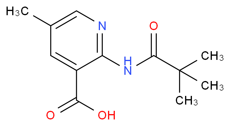 2-(2,2-dimethylpropanamido)-5-methylpyridine-3-carboxylic acid_分子结构_CAS_1203499-02-8