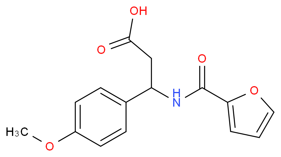 3-(furan-2-ylformamido)-3-(4-methoxyphenyl)propanoic acid_分子结构_CAS_332052-52-5