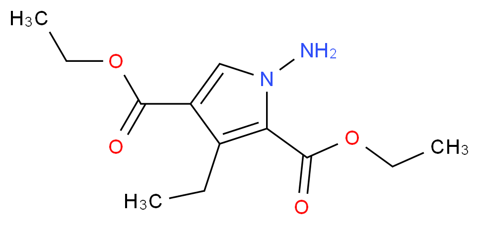 2,4-diethyl 1-amino-3-ethyl-1H-pyrrole-2,4-dicarboxylate_分子结构_CAS_869066-98-8