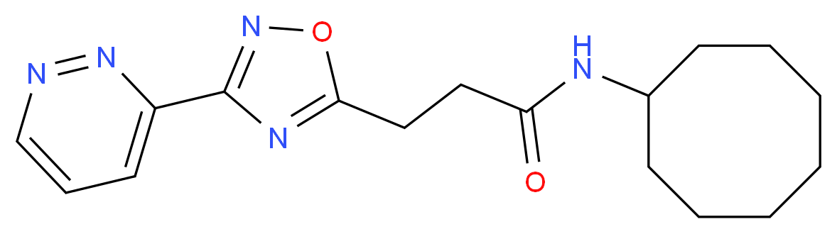 N-cyclooctyl-3-[3-(3-pyridazinyl)-1,2,4-oxadiazol-5-yl]propanamide_分子结构_CAS_)