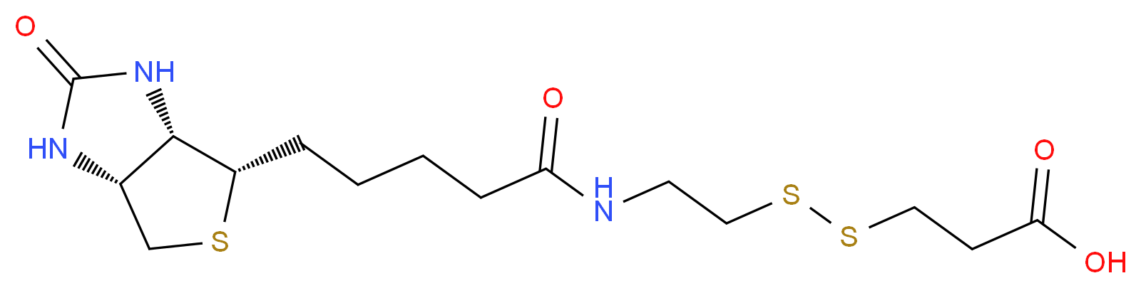 3-[(2-{5-[(3aS,4S,6aR)-2-oxo-hexahydro-1H-thieno[3,4-d]imidazolidin-4-yl]pentanamido}ethyl)disulfanyl]propanoic acid_分子结构_CAS_104582-29-8