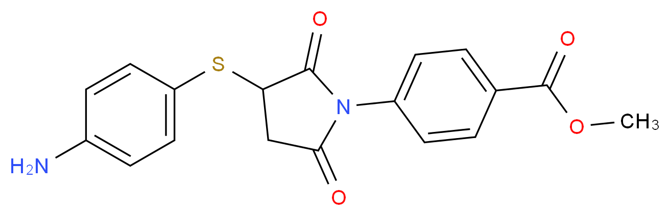 Methyl 4-{3-[(4-aminophenyl)thio]-2,5-dioxopyrrolidin-1-yl}benzoate_分子结构_CAS_)