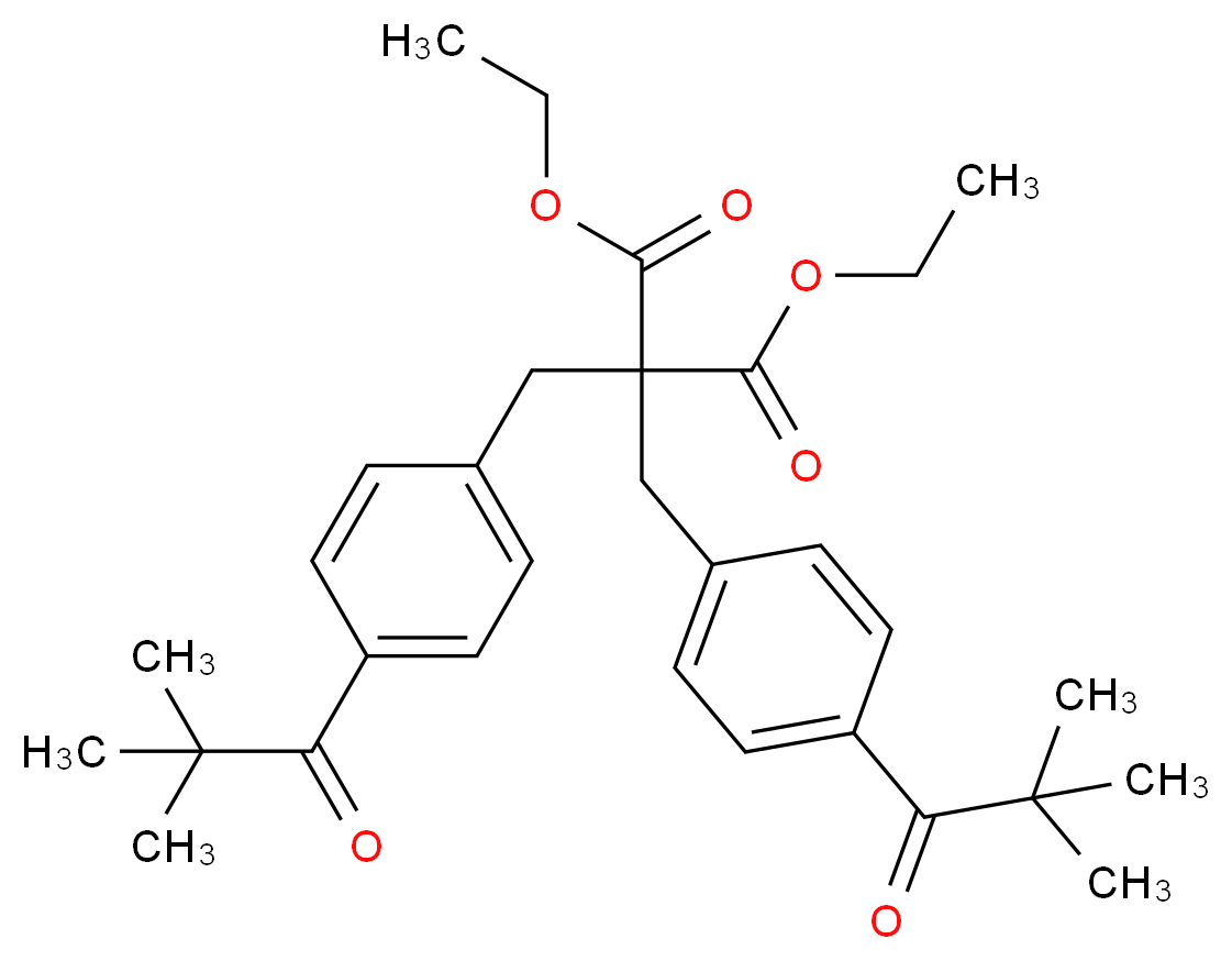 1,3-diethyl 2,2-bis({[4-(2,2-dimethylpropanoyl)phenyl]methyl})propanedioate_分子结构_CAS_53780-45-3