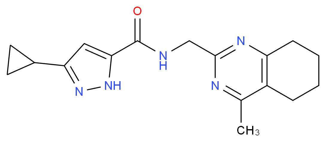 3-cyclopropyl-N-[(4-methyl-5,6,7,8-tetrahydroquinazolin-2-yl)methyl]-1H-pyrazole-5-carboxamide_分子结构_CAS_)