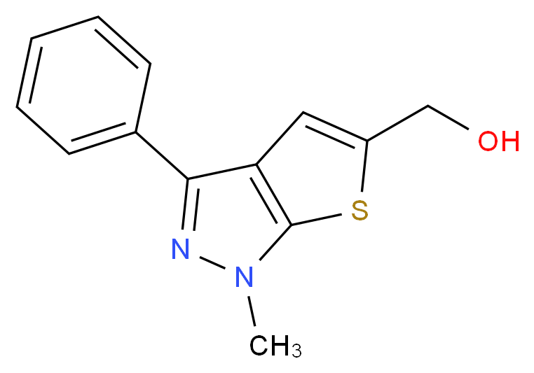 {1-Methyl-3-phenyl-1H-thieno[2,3-c]pyrazol-5-yl}methanol_分子结构_CAS_)