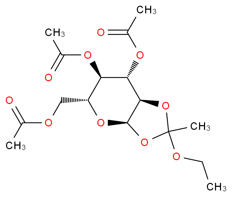 3,4,6-Tri-O-acetyl-α-D-Glucopyranose 1,2-(Ethyl Orthoacetate)_分子结构_CAS_3254-17-9)