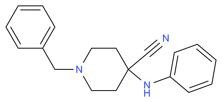 1-benzyl-4-(phenylamino)piperidine-4-carbonitrile_分子结构_CAS_968-86-5