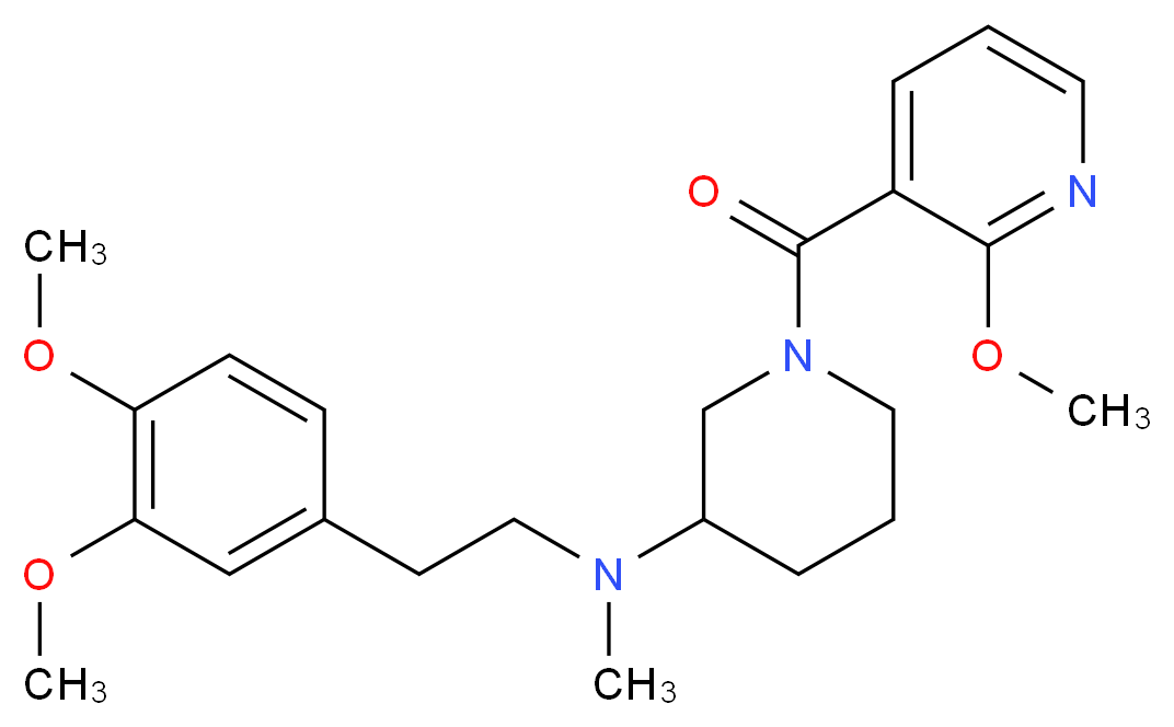 N-[2-(3,4-dimethoxyphenyl)ethyl]-1-[(2-methoxy-3-pyridinyl)carbonyl]-N-methyl-3-piperidinamine_分子结构_CAS_)