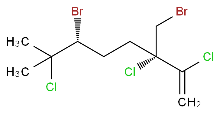 (3S,6R)-6-bromo-3-(bromomethyl)-2,3,7-trichloro-7-methyloct-1-ene_分子结构_CAS_142439-86-9