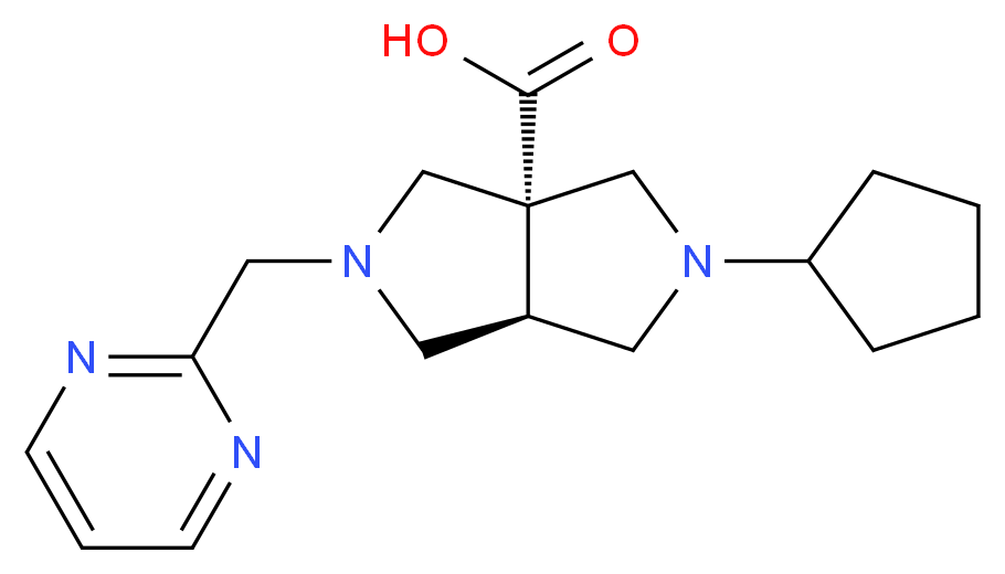 (3aR*,6aR*)-2-cyclopentyl-5-(pyrimidin-2-ylmethyl)hexahydropyrrolo[3,4-c]pyrrole-3a(1H)-carboxylic acid_分子结构_CAS_)