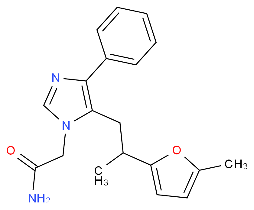2-{5-[2-(5-methyl-2-furyl)propyl]-4-phenyl-1H-imidazol-1-yl}acetamide_分子结构_CAS_)