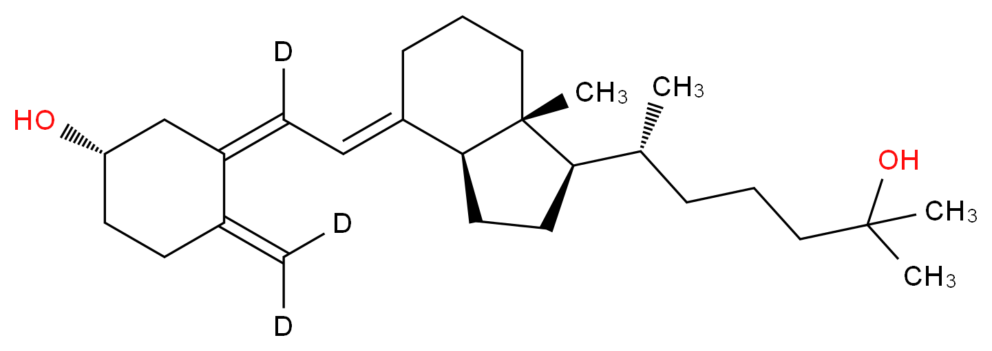 (1S,3Z)-3-{2-[(1R,3aS,4E,7aR)-1-[(2R)-6-hydroxy-6-methylheptan-2-yl]-7a-methyl-octahydro-1H-inden-4-ylidene](1-<sup>2</sup>H)ethylidene}-4-(<sup>2</sup>H<sub>2</sub>)methylidenecyclohexan-1-ol_分子结构_CAS_1262843-45-7