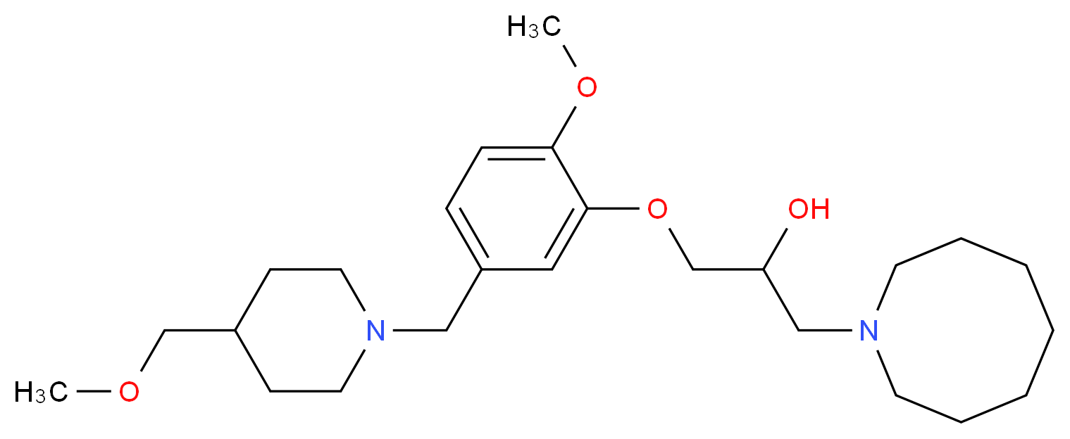 1-(1-azocanyl)-3-(2-methoxy-5-{[4-(methoxymethyl)-1-piperidinyl]methyl}phenoxy)-2-propanol_分子结构_CAS_)