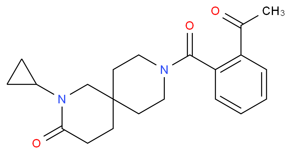 9-(2-acetylbenzoyl)-2-cyclopropyl-2,9-diazaspiro[5.5]undecan-3-one_分子结构_CAS_)