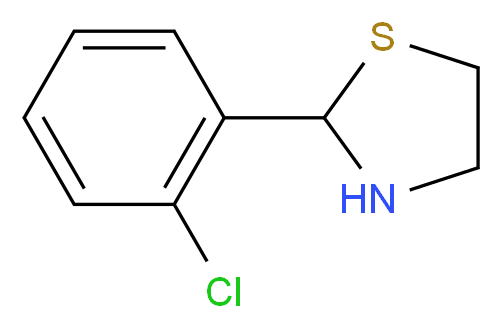 2-(2-chlorophenyl)-1,3-thiazolidine_分子结构_CAS_67189-26-8