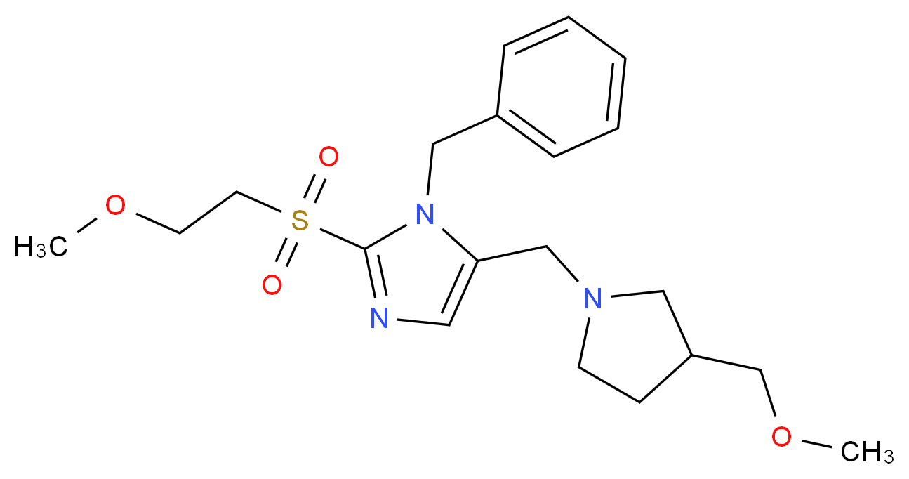 1-benzyl-2-[(2-methoxyethyl)sulfonyl]-5-{[3-(methoxymethyl)-1-pyrrolidinyl]methyl}-1H-imidazole_分子结构_CAS_)