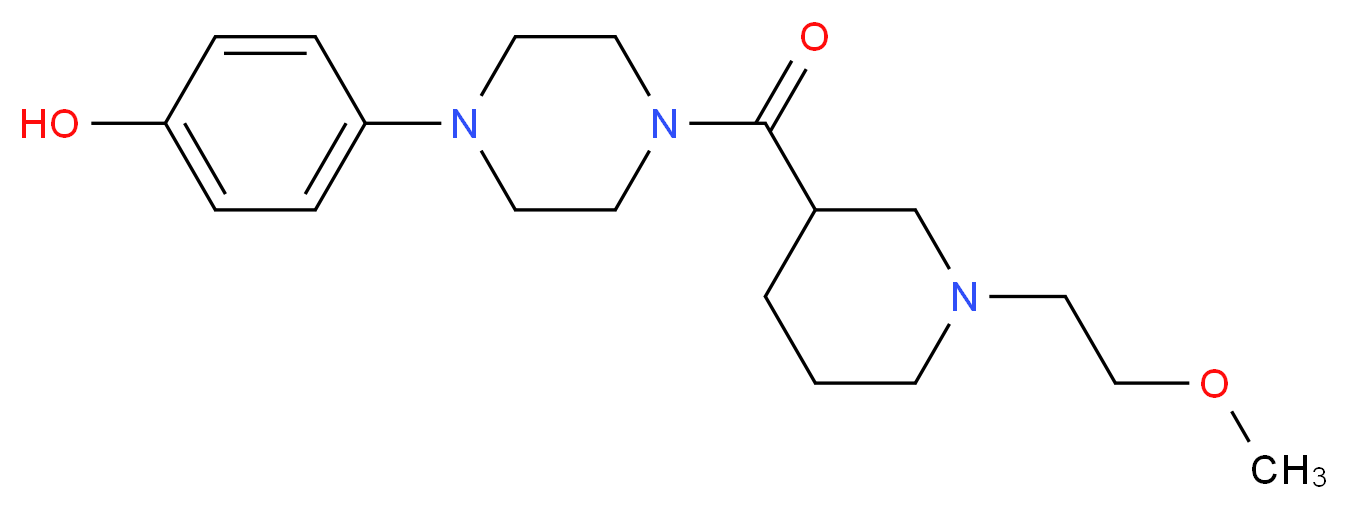 4-(4-{[1-(2-methoxyethyl)piperidin-3-yl]carbonyl}piperazin-1-yl)phenol_分子结构_CAS_)